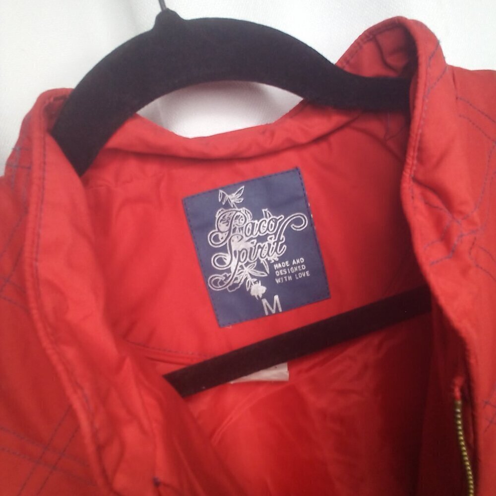 Paco Spirit Quilted Vest M Full Zip Pockets Red - Picture 5 of 15